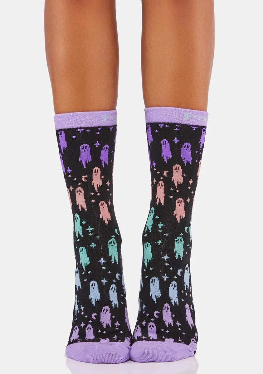 Rainbow Ghost Crew Socks