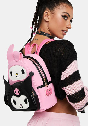 Sanrio My Melody Kuromi Double Pocket Backpack