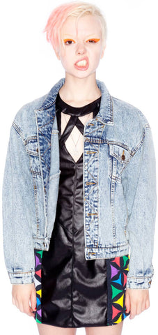 x Giza Geometric Denim Jacket