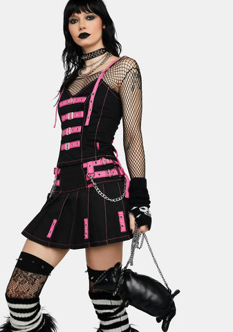 Pink Buckle Corset Top