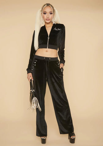 That's So Sag Velour Wide Leg Pants