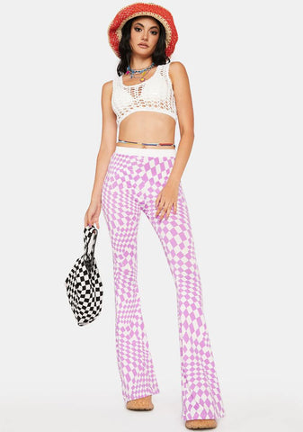 Lilac Beat You To It Flare Pants