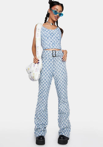 Bulletshot Frayed Denim Y2k Corset Top