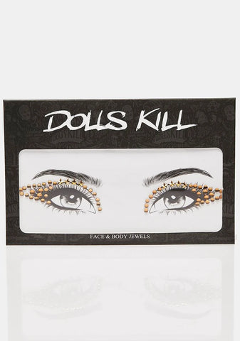 Brown Winged Rhinestone Face Gems