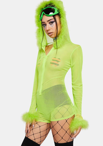 Lime Night Nomad Sheer Romper