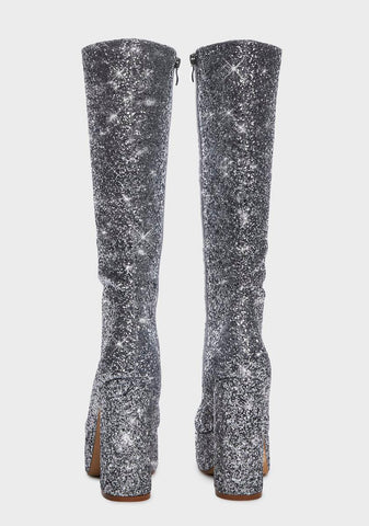 Silver Bourdeau Platform Boots