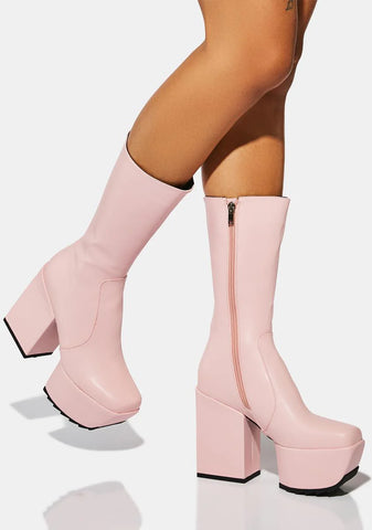 Pink Magnolia Platform Boots