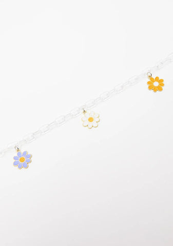 Let's Get Groovy Clear Floral Chain Necklace