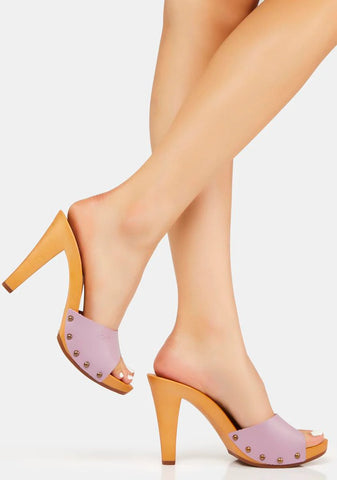 Antonella Lilac Vegan Leather Heels