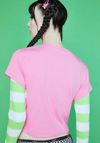 Awkward Morty Long Sleeve Crop Top