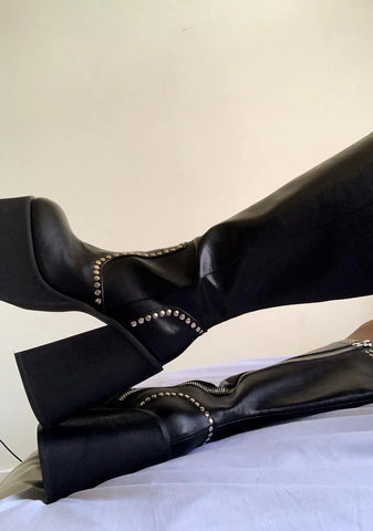 Shut Up & Drive Knee High Boots