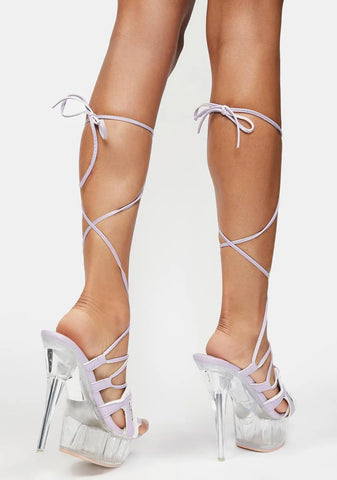 Lilac Sneaker Platform Heels