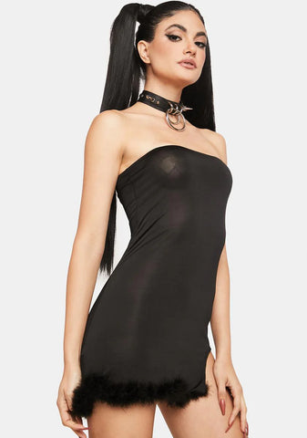 Night Personal Space Marabou Dress