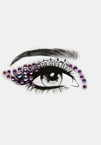 Purple Winged Rhinestone Face Gems