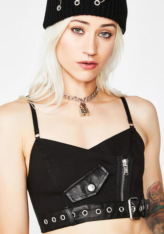 Midnight Slacker Moto Bustier