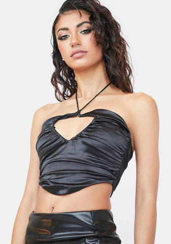 Take A Bow Satin Corset Top