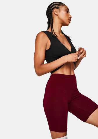 Wine Power Up Biker Shorts