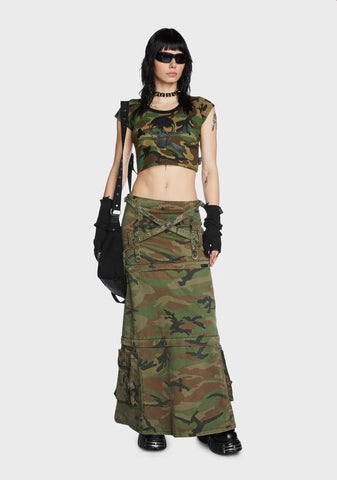 Camo Triple Zip Off Skirt