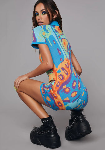 Trippy Charmer Fuzzy Romper