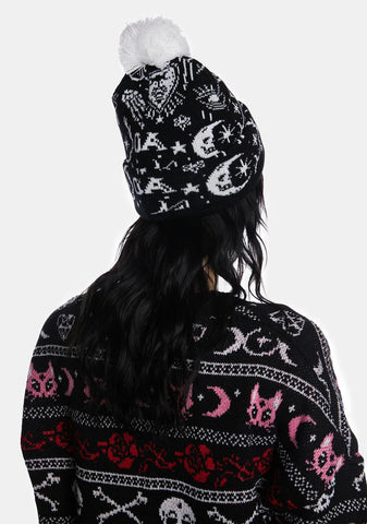 Ouija Pom Pom Beanie