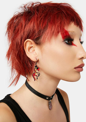 Split Personality Devil Angel Drop Earrings