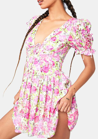 Paulina Puffy Sleeve Mini Dress