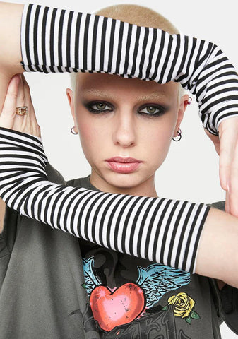 Striped What's Your Damage Gloves