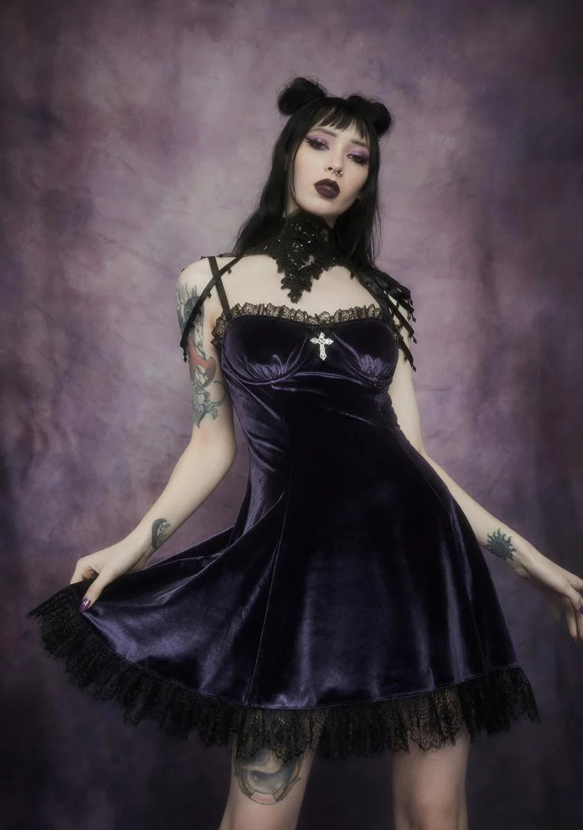 Violet Blind Faith Velvet Dress