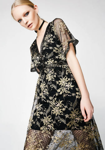 Sheer Elegance Floral Dress