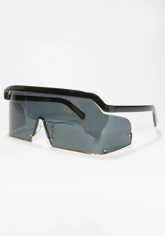 Synth Black Shield Sunglasses