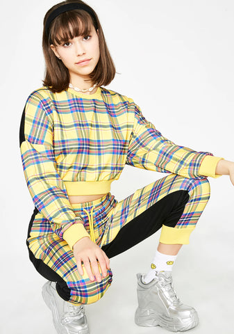 No Classes Plaid Sweatshirt