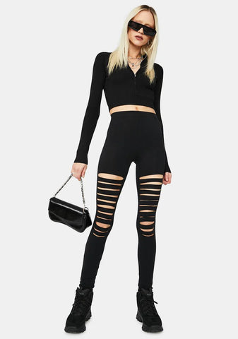 First Name Baddie Shredded Leggings