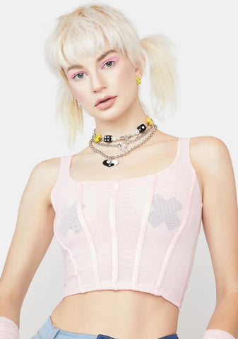 Sugar Get Lucky Mesh Corset Top