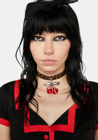 Pair-A-Dice Leopard Choker