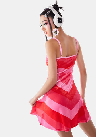 Theme Of Hearts Velour Mini Dress