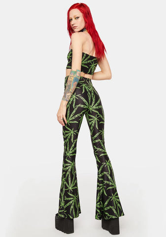 Weed Leaf Boob Tube Set