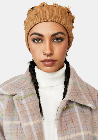 Atmosphere Brown Distressed Headband