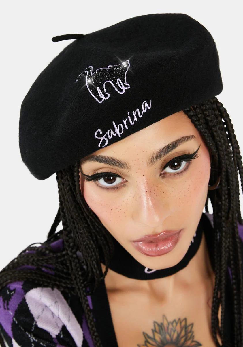 Witch Mischief Rhinestone Beret