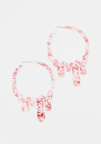 All This Drip Glitter Hoop Earrings