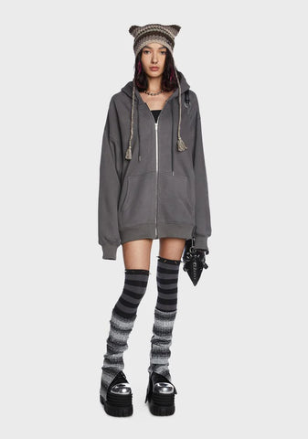 Ash Gloomy Day Oversized Hoodie