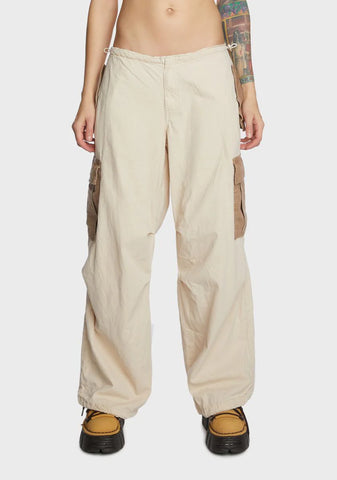 Contrast Cargo Pants