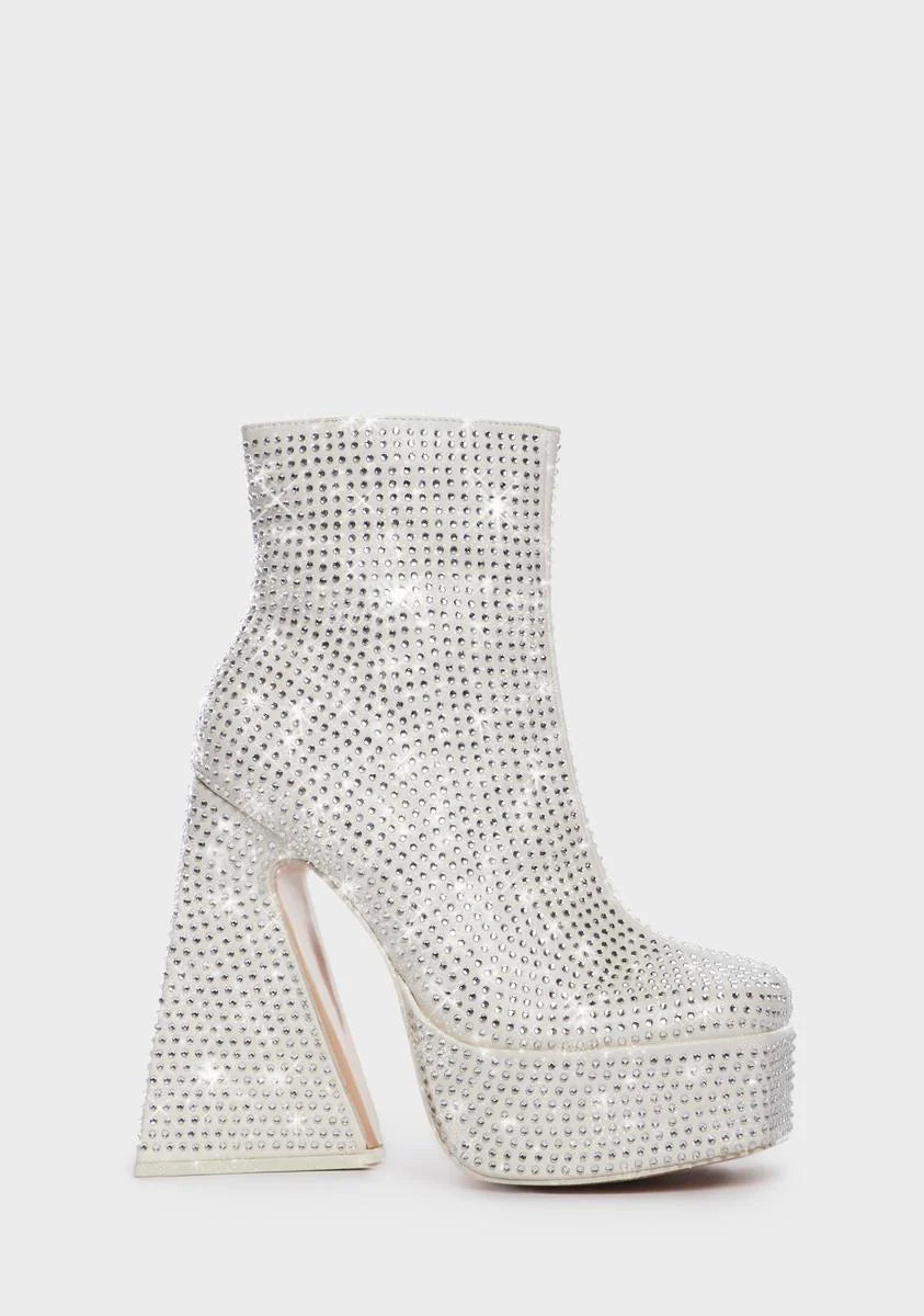 Silver Rumour Rhinestone Boots