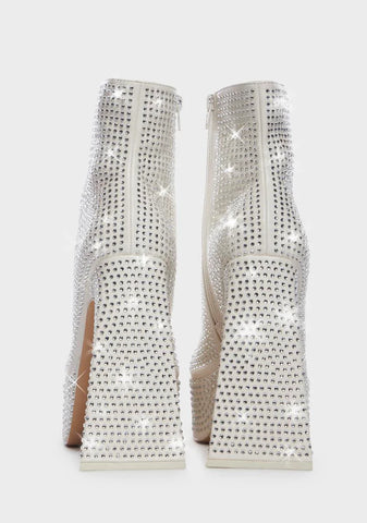 Silver Rumour Rhinestone Boots