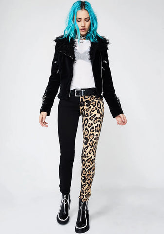 Leopard Split Leg Pants