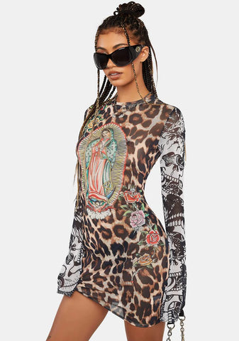 Virgin Mary Mesh Tee Dress