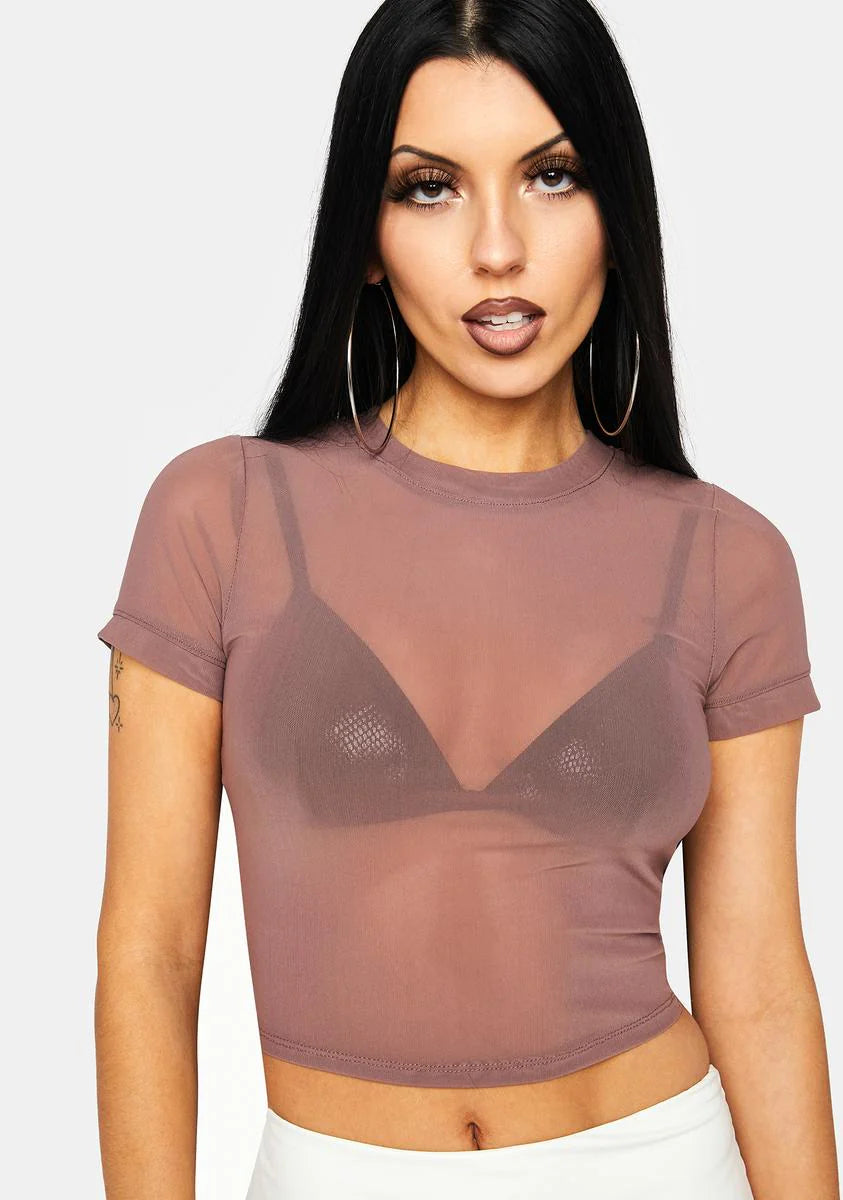 Mauve Change The Game Mesh Top