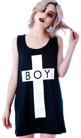 x BOY London Boy Cross Oversized Tank - Black