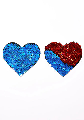 Red And Blue Sequin Pasties