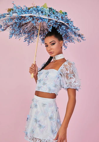 Take Me Away Butterfly Crop Top