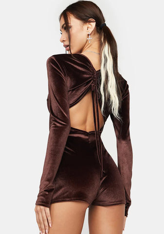 Chocolate Velvet Romper